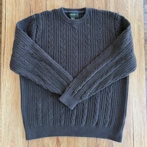 Vtg Eddie Bauer Brown Chunky Crewneck Sweater Size XLarge